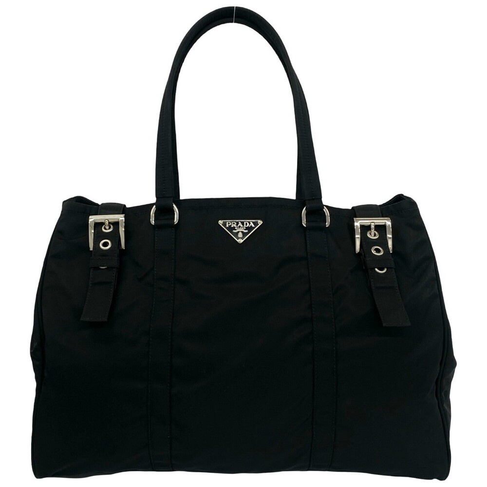 PRADA Prada Triangle Logo Hardware Tessuto Pocono Nylon Leather Tote Bag Busi...